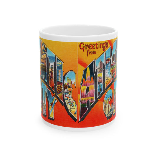 Memebly Colorful Vintage Greetings from Atlantic City NJ New Jersey Coffee Mug