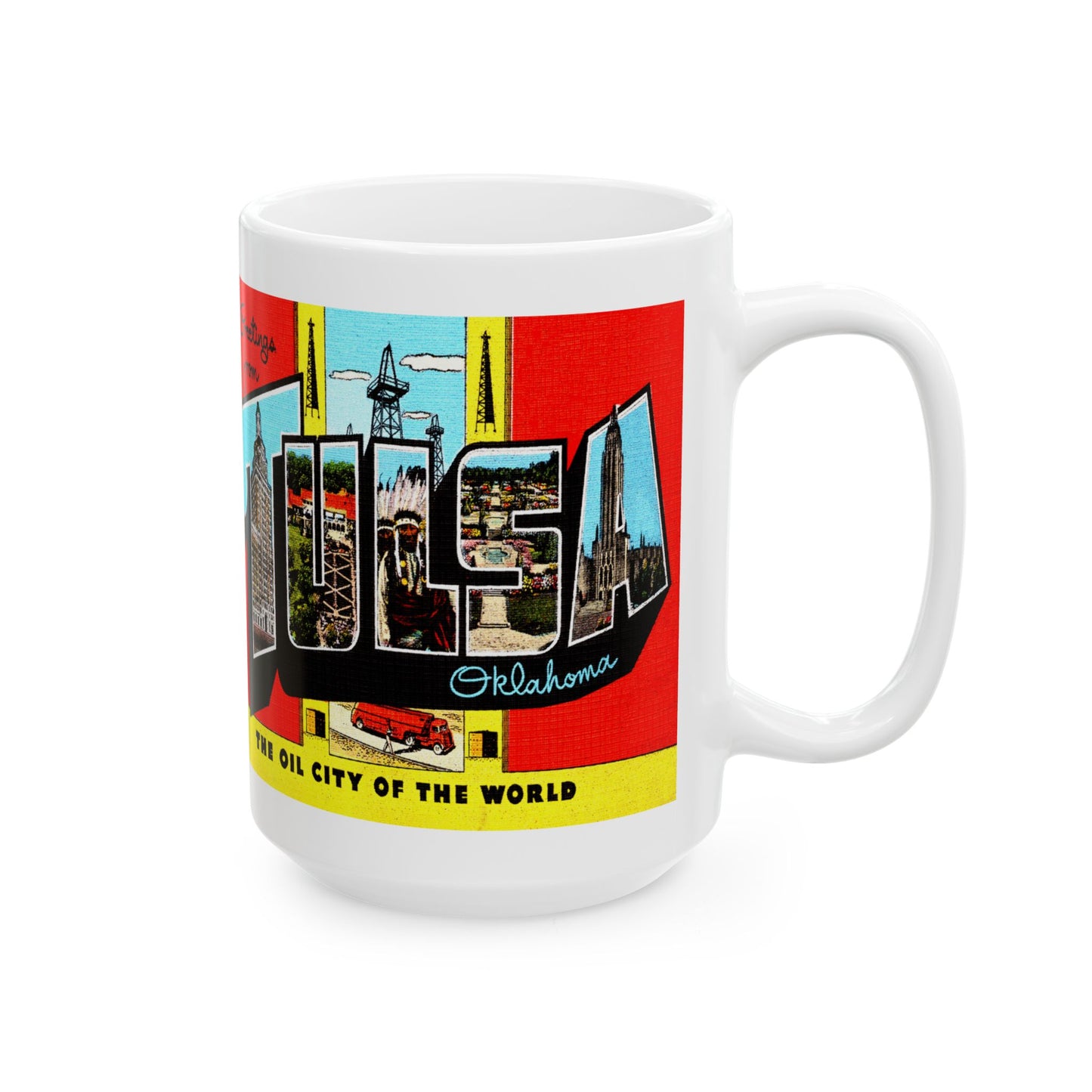 Memebly Vintage Greetings from Tulsa OK Oklahoma Coffee Mug