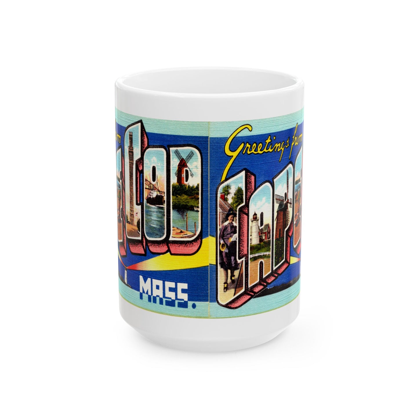 Memebly Vintage Retro Greetings from Cape Cod MA Massachusetts Coffee Mug