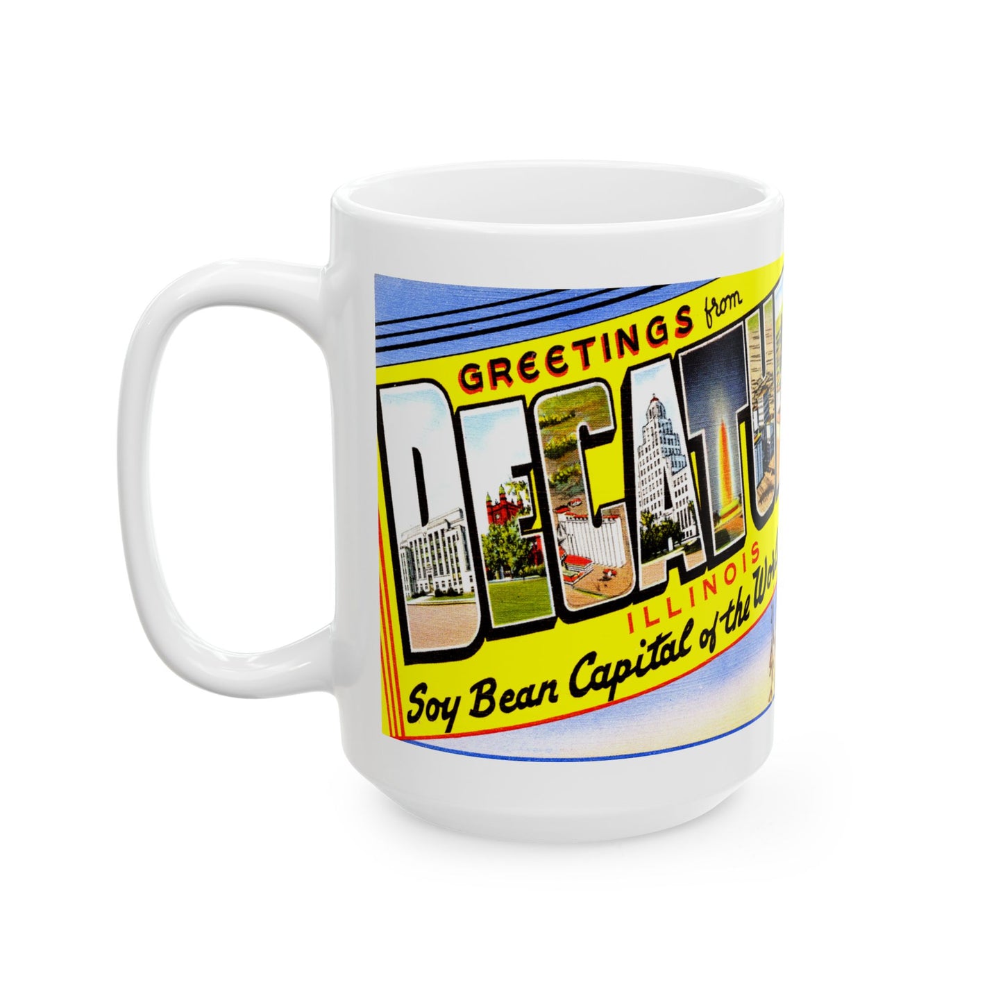 Memebly Vintage Greetings from Decatur IL Coffee Mug