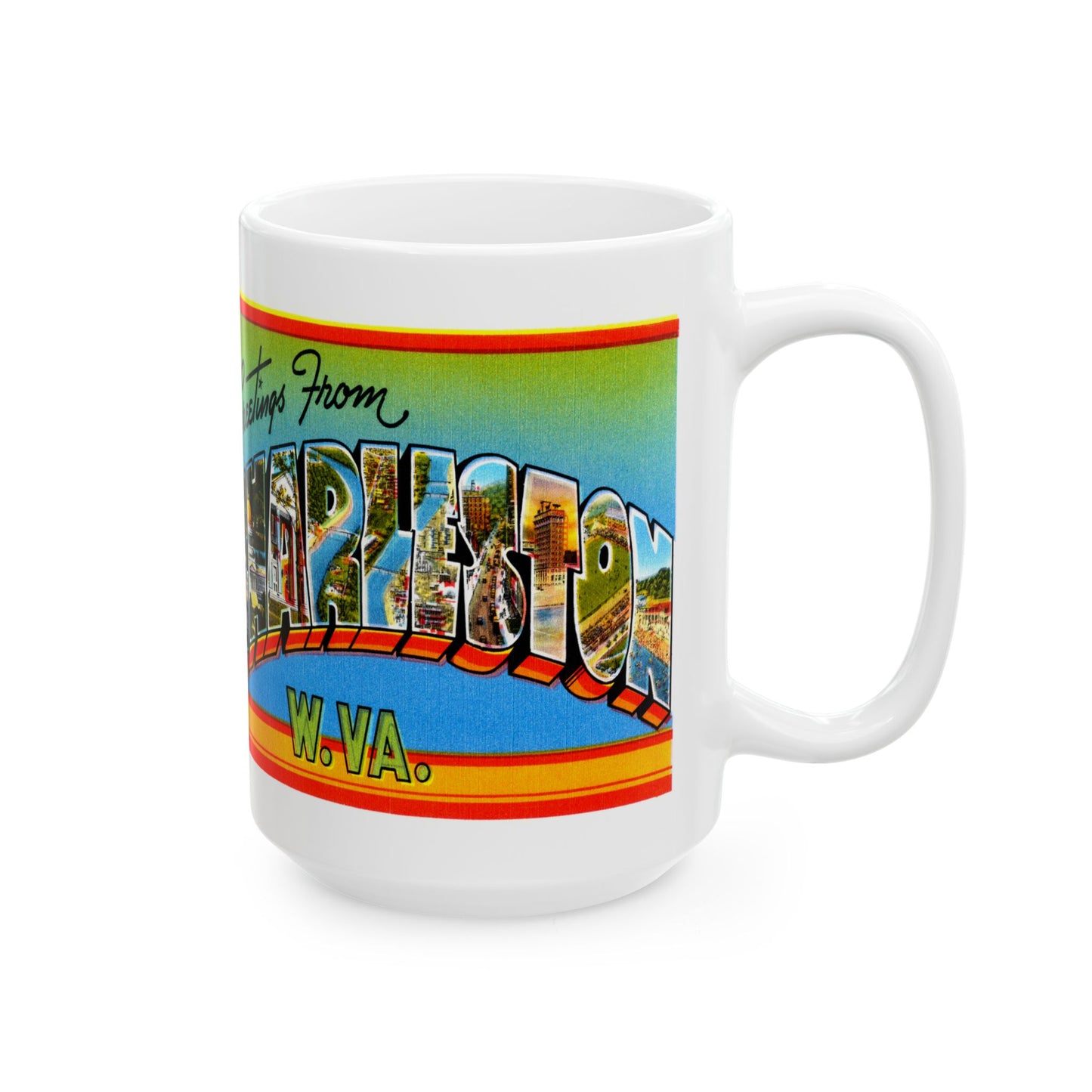 Memebly Vintage Greetings from Charleston WV West Virginia Coffee Mug