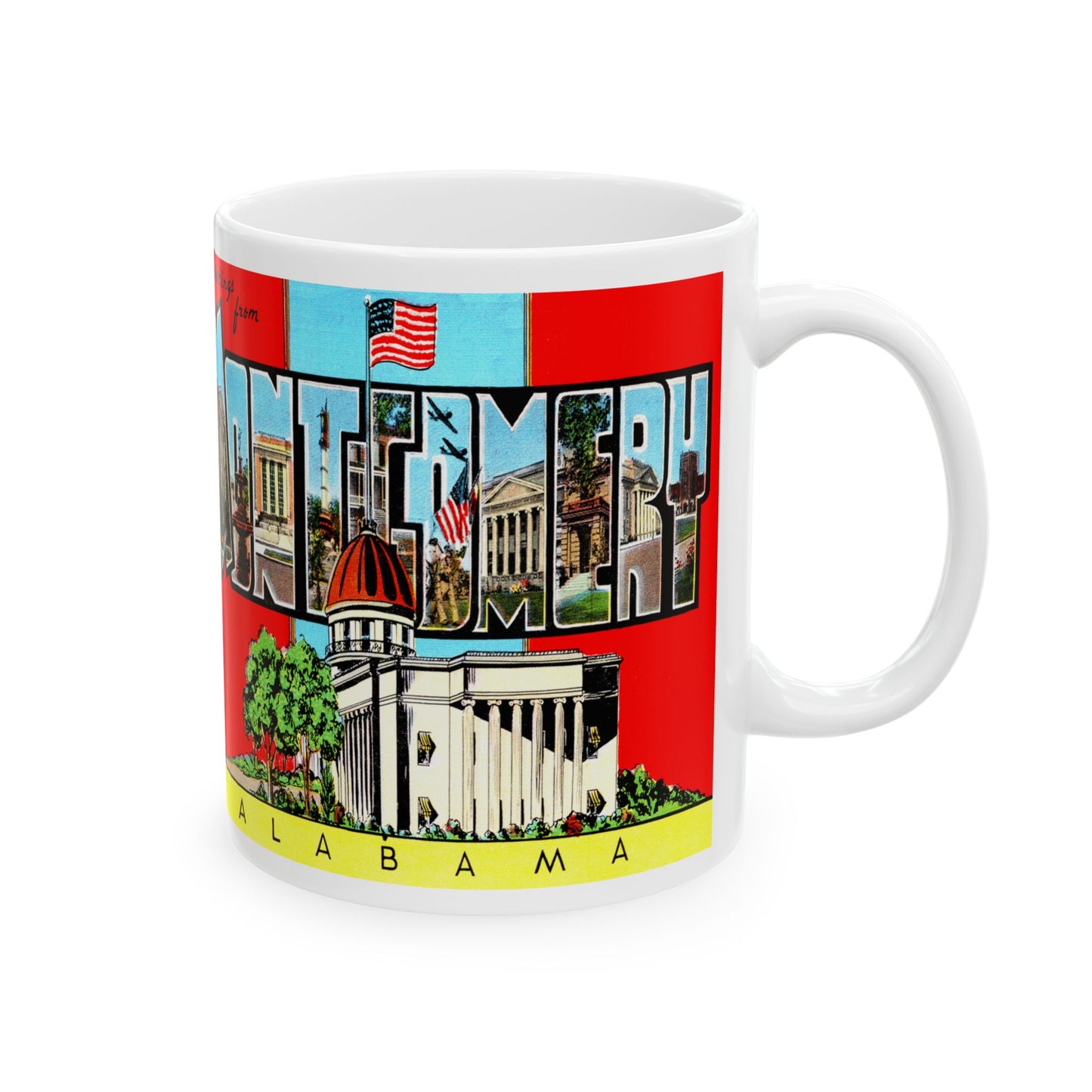 Memebly Retro Greetings from Montgomery AL Coffee Mug