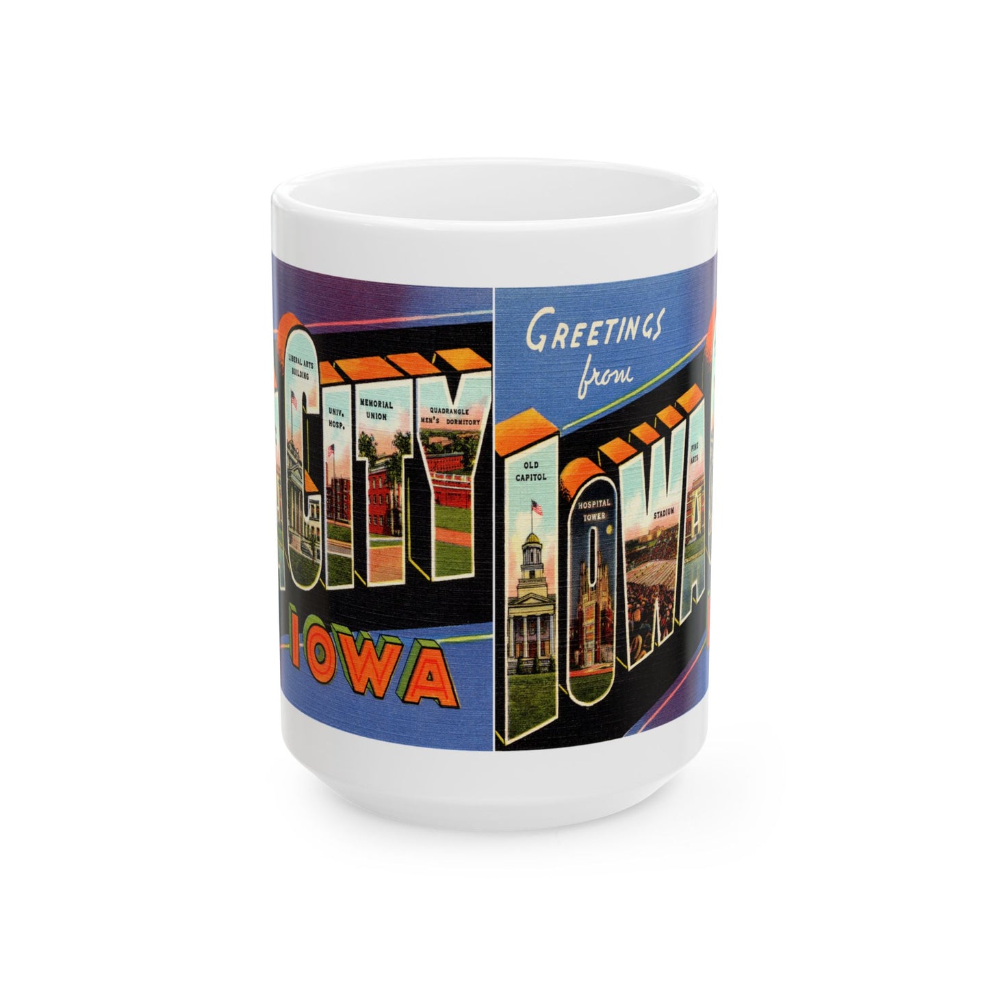 Memebly Vintage Greetings from Iowa City IA Coffee Mug