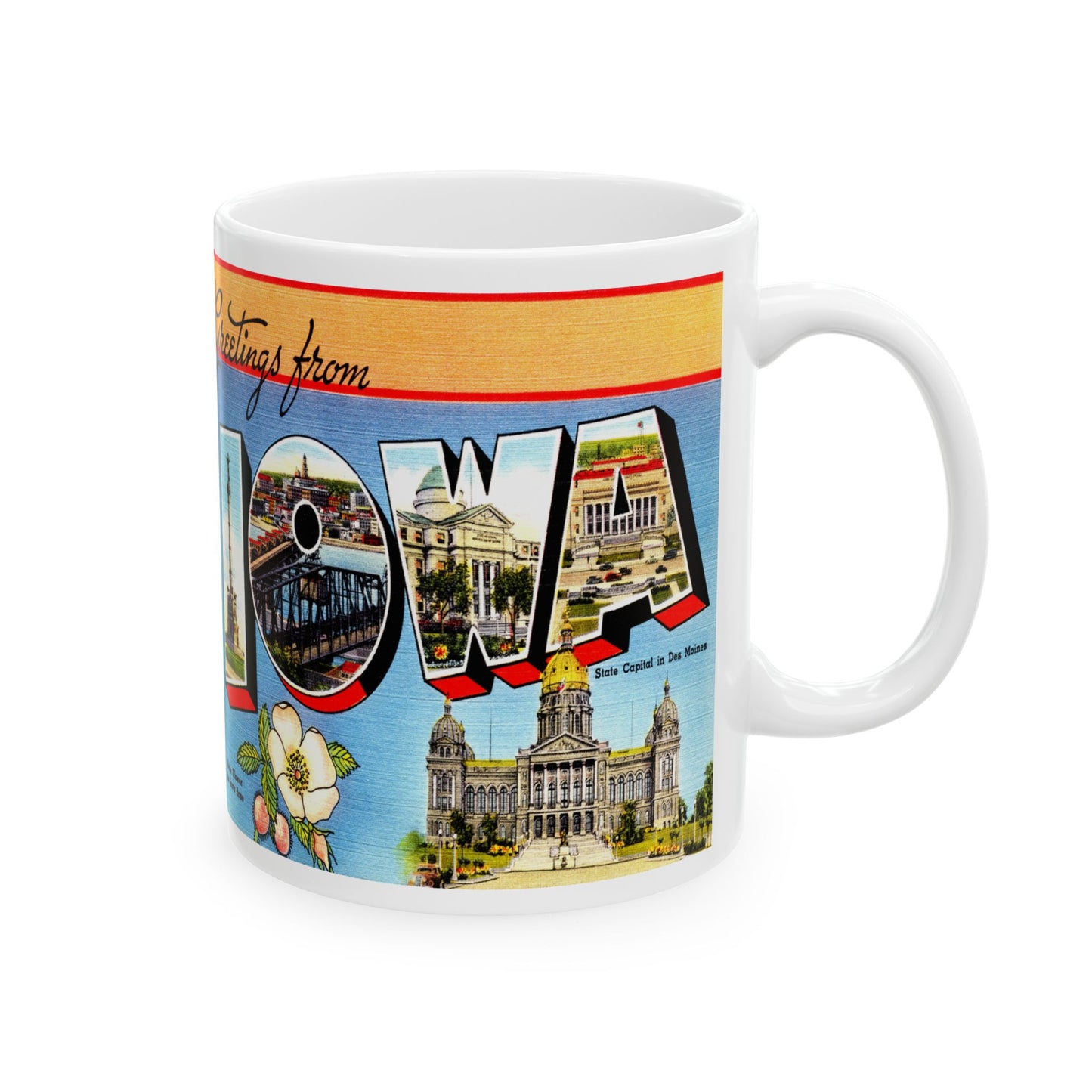 Memebly Vintage Greetings from Iowa IA Coffee Mug