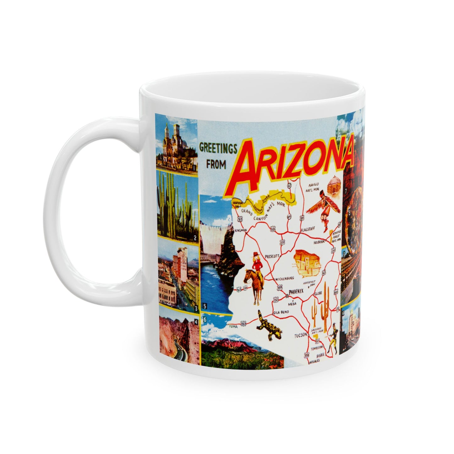 Memebly Vintage Scenic View AZ Arizona Map Coffee Mug