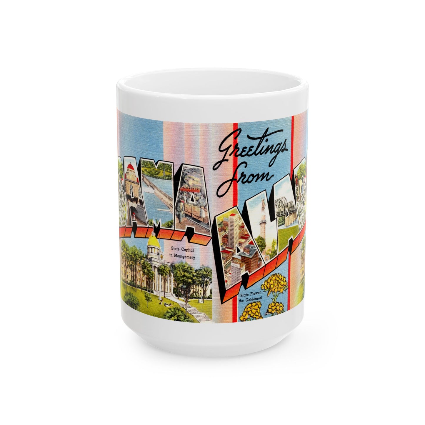 Memebly Flowerful Vintage Greetings from AL Alabama Coffee Mug