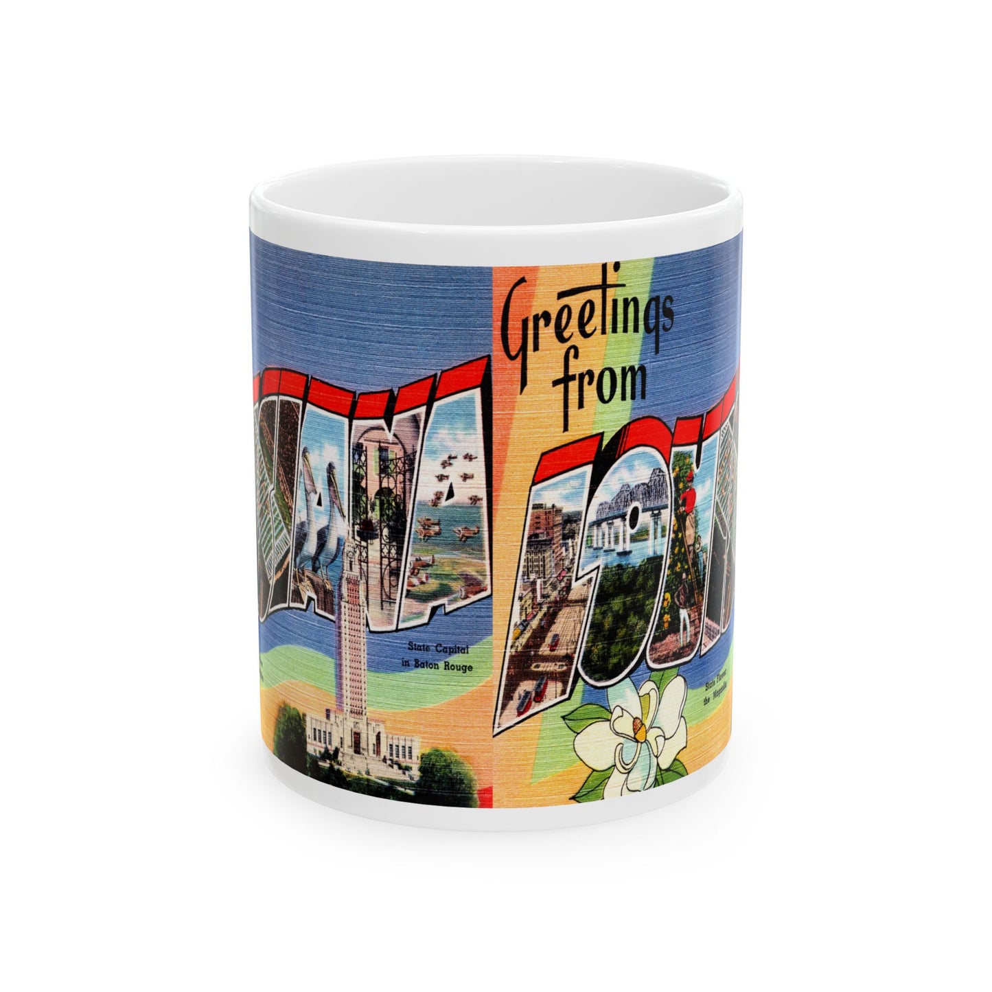 Memebly Retro Greetings from Louisiana LA Coffee Mug