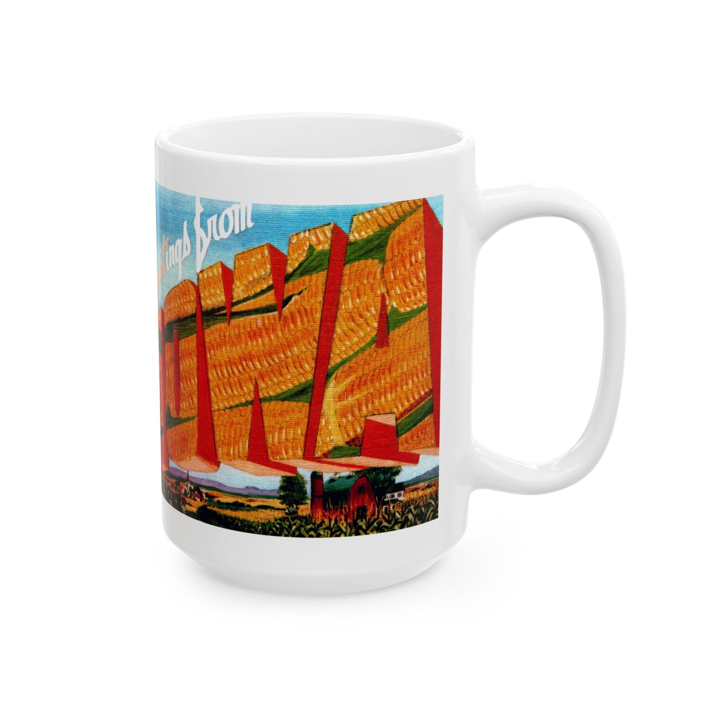 Memebly Retro Greetings from Iowa IA Coffee Mug