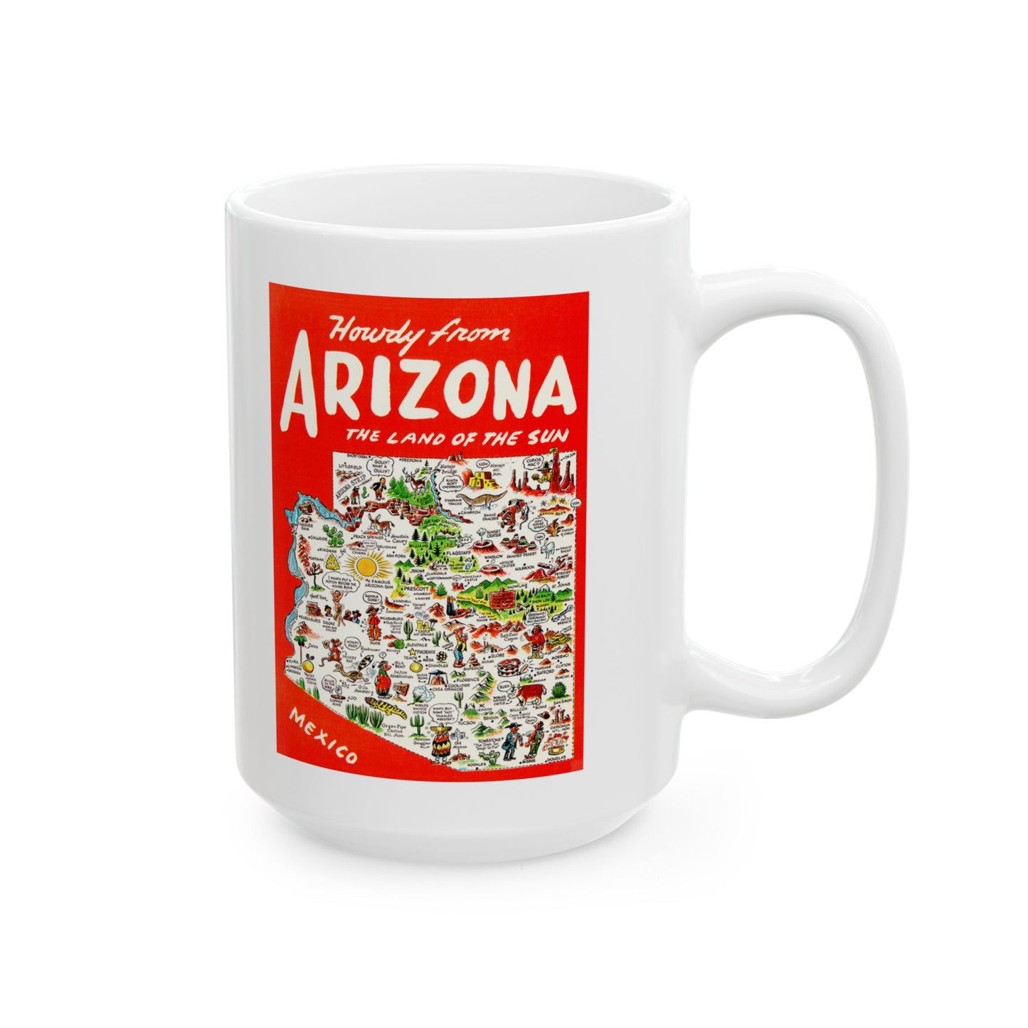 Memebly Vintage Howdy from AZ Arizona Map Coffee Mug