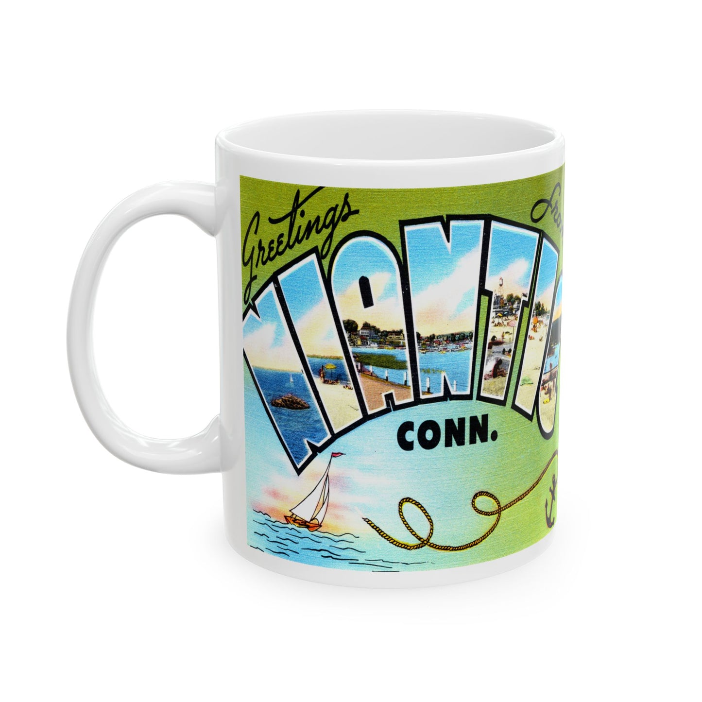 Memebly Vintage Greetings from Niantic CT Connecticut Coffee Mug