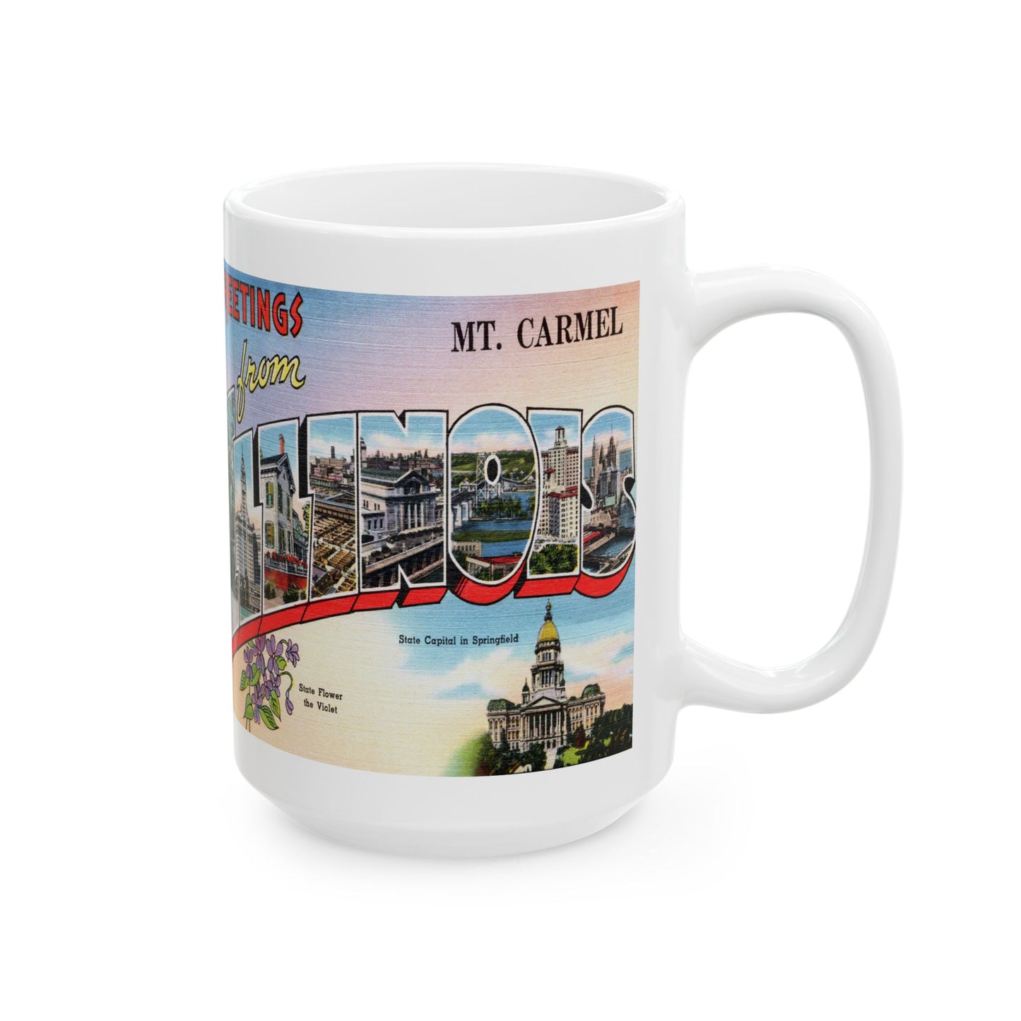 Memebly Vintage Greetings from Mount Carmel IL Coffee Mug