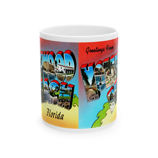 Memebly Vintage Greetings from Hollywood Beach FL Florida Coffee Mug