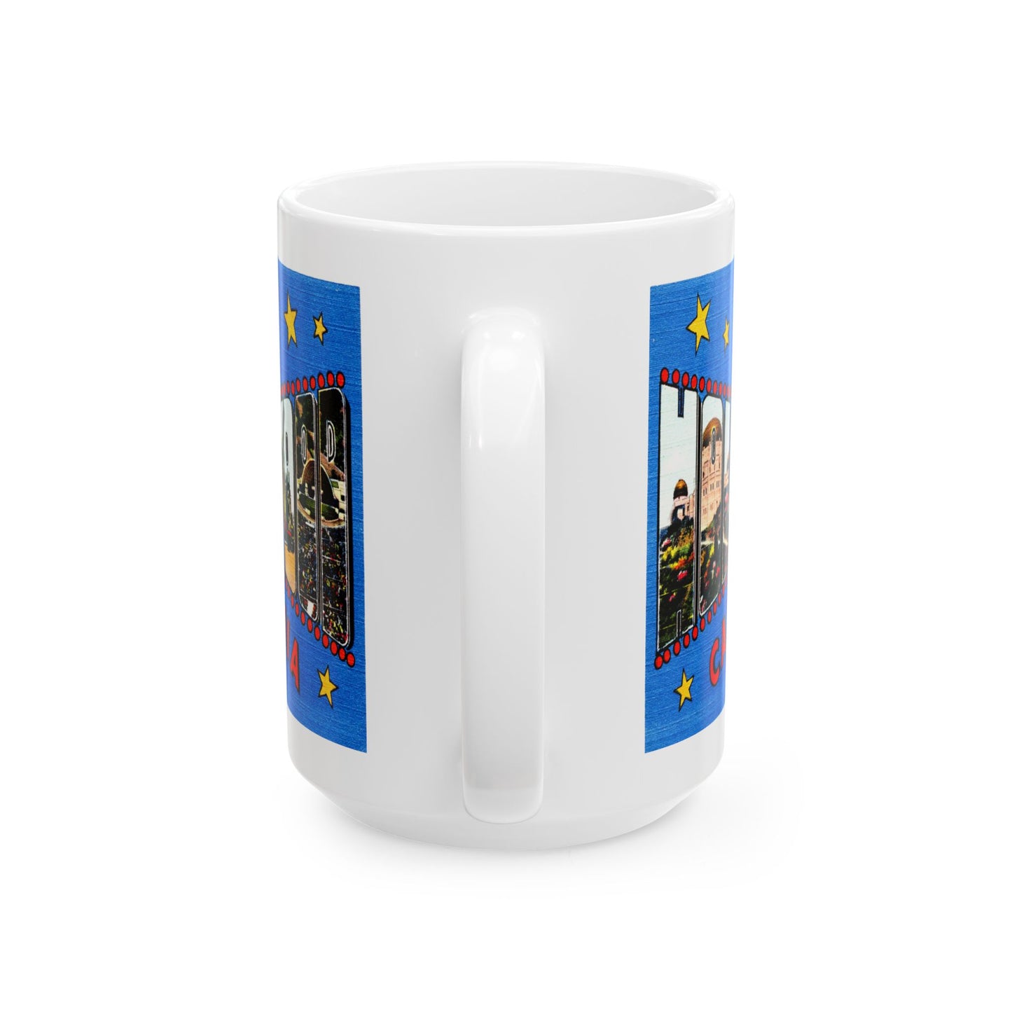 Memebly Colorful Greetings from Hollywood CA California Coffee Mug