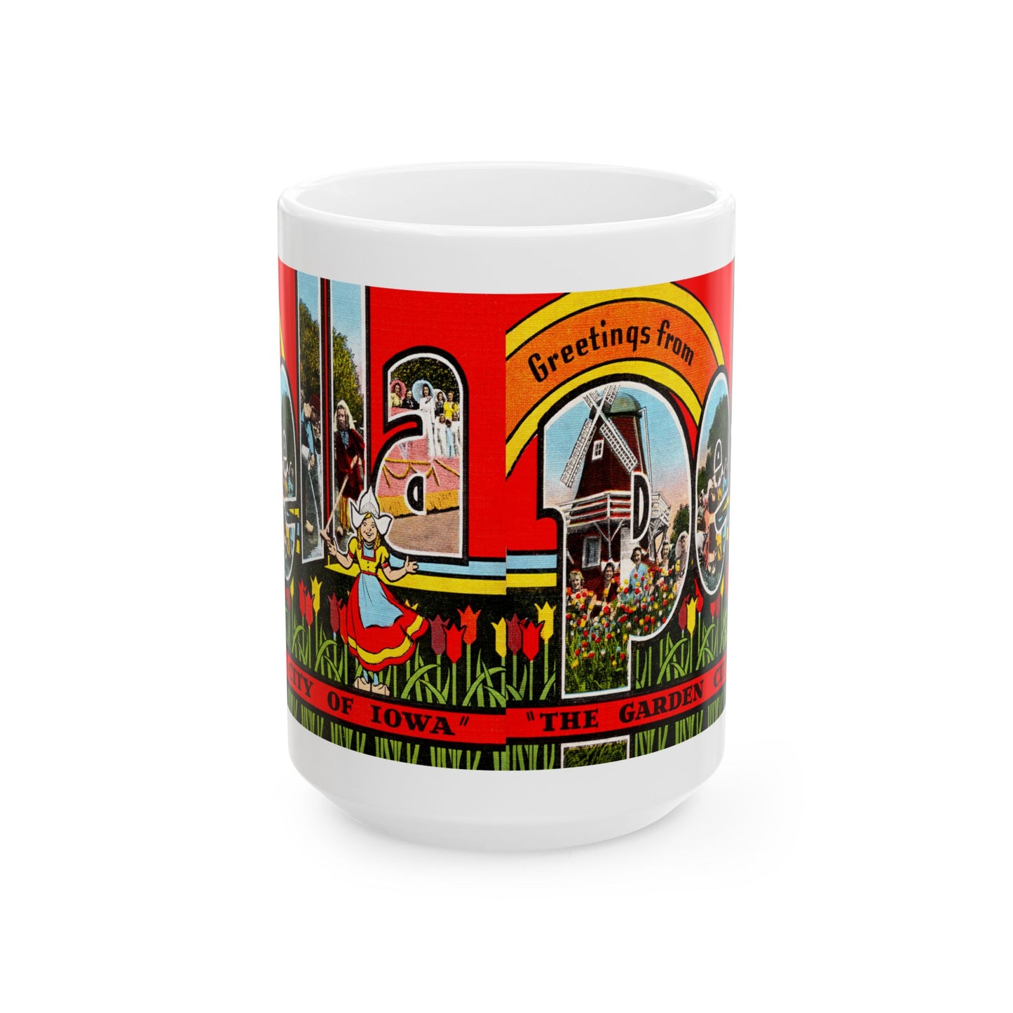 Memebly Vintage Greetings from Pella IA Coffee Mug