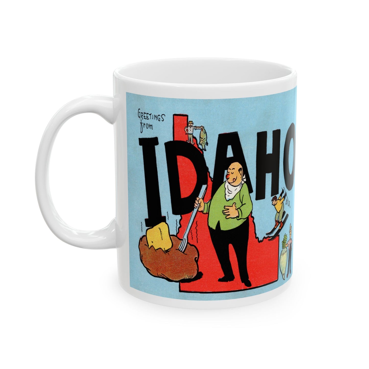 Memebly Vintage Greetings from Idaho Map Coffee Mug