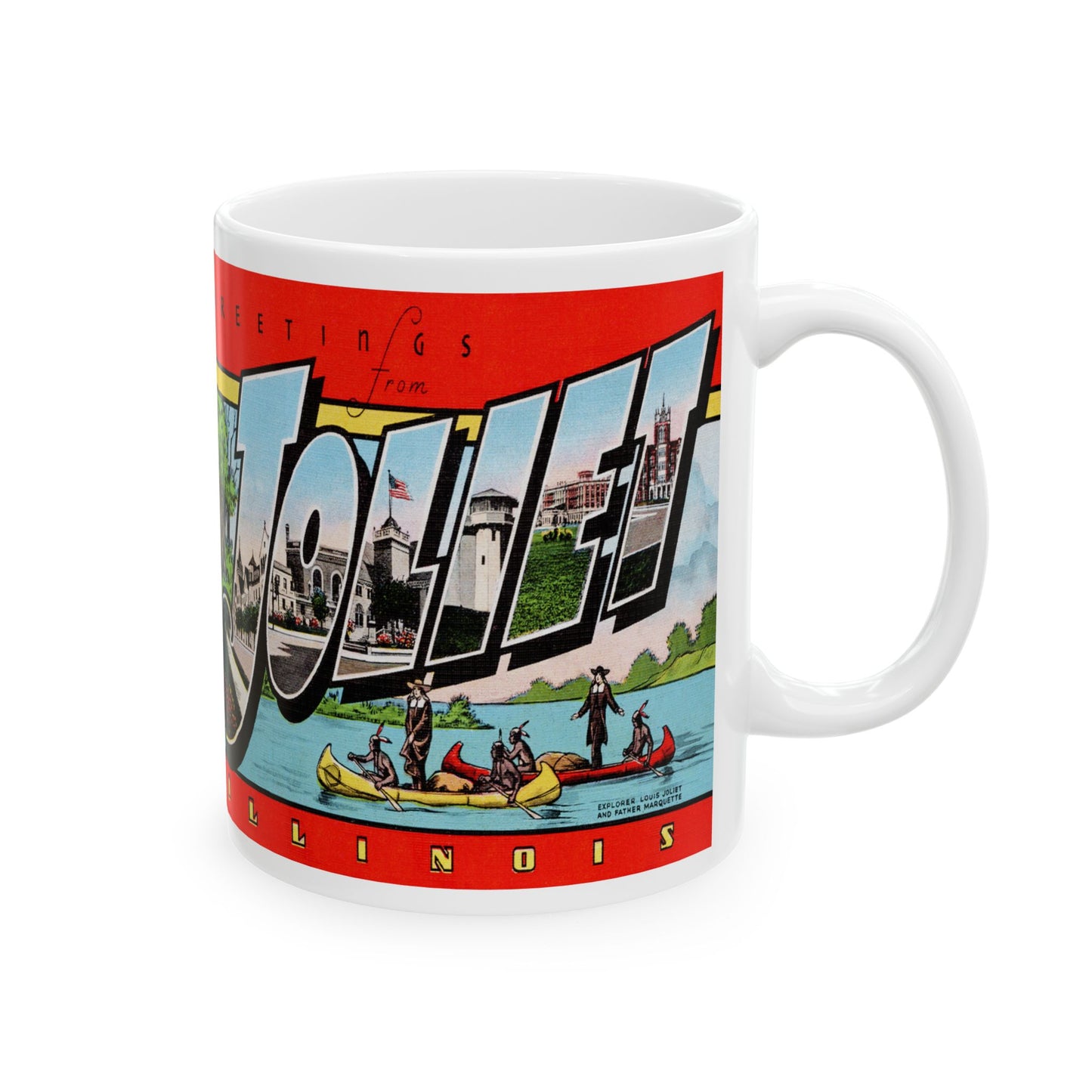 Memebly Vintage Greetings from Joliet IL Coffee Mug