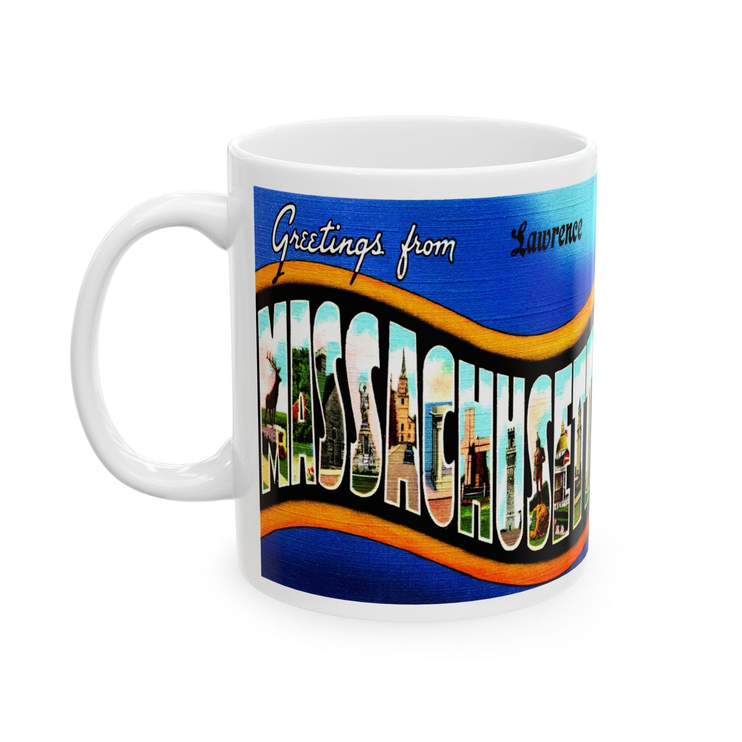 Memebly Vintage Greetings from Lawrence MA Massachusetts Coffee Mug