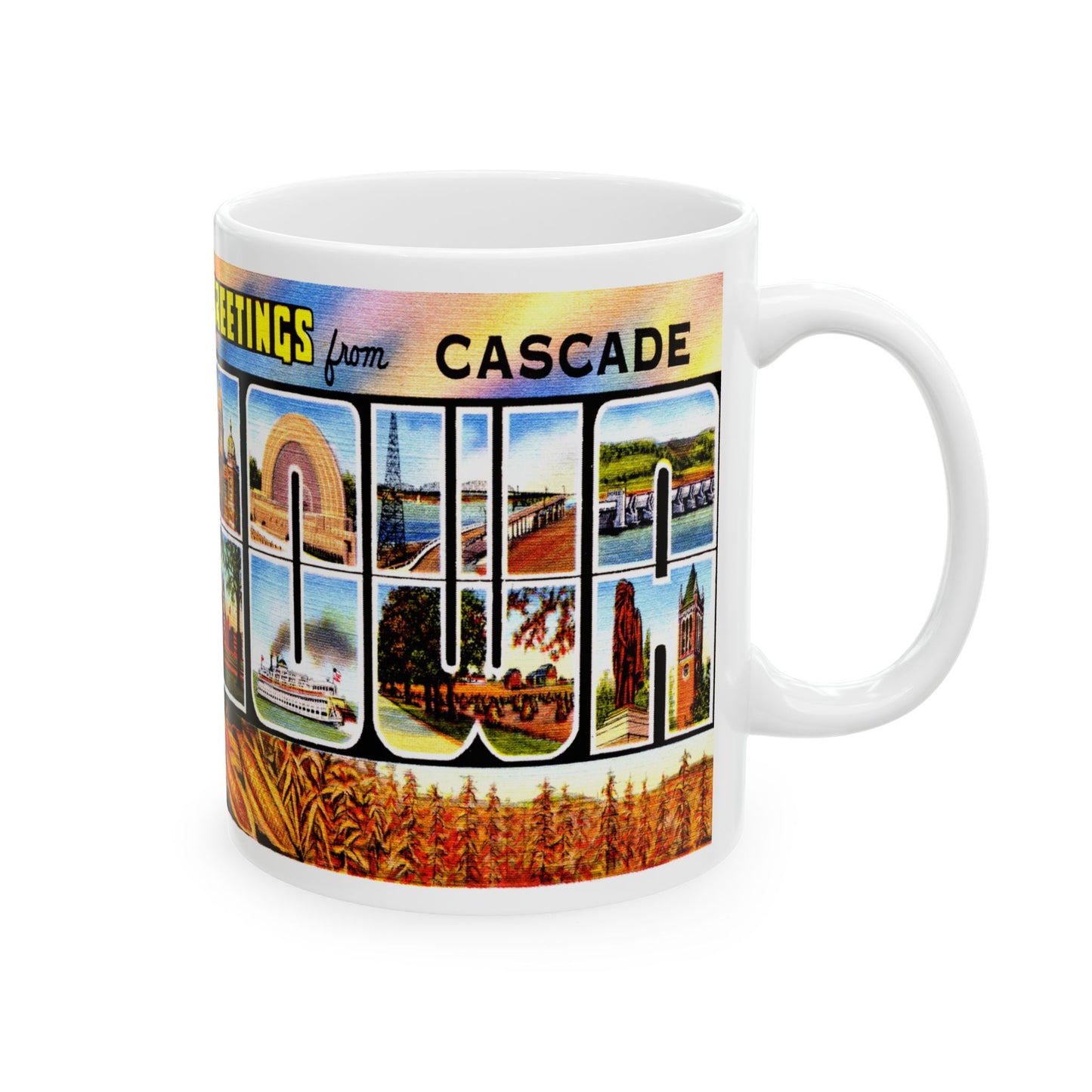 Memebly Vintage Greetings from Cascade IA Coffee Mug