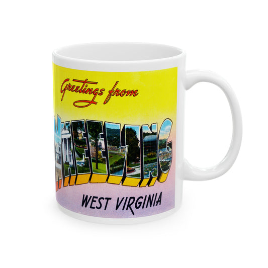 Memebly Vintage Greetings from Wheeling WV West Virginia Coffee Mug