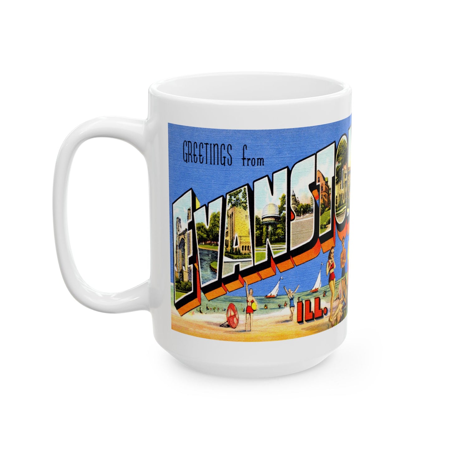 Memebly Vintage Greetings from Evanston IL Coffee Mug