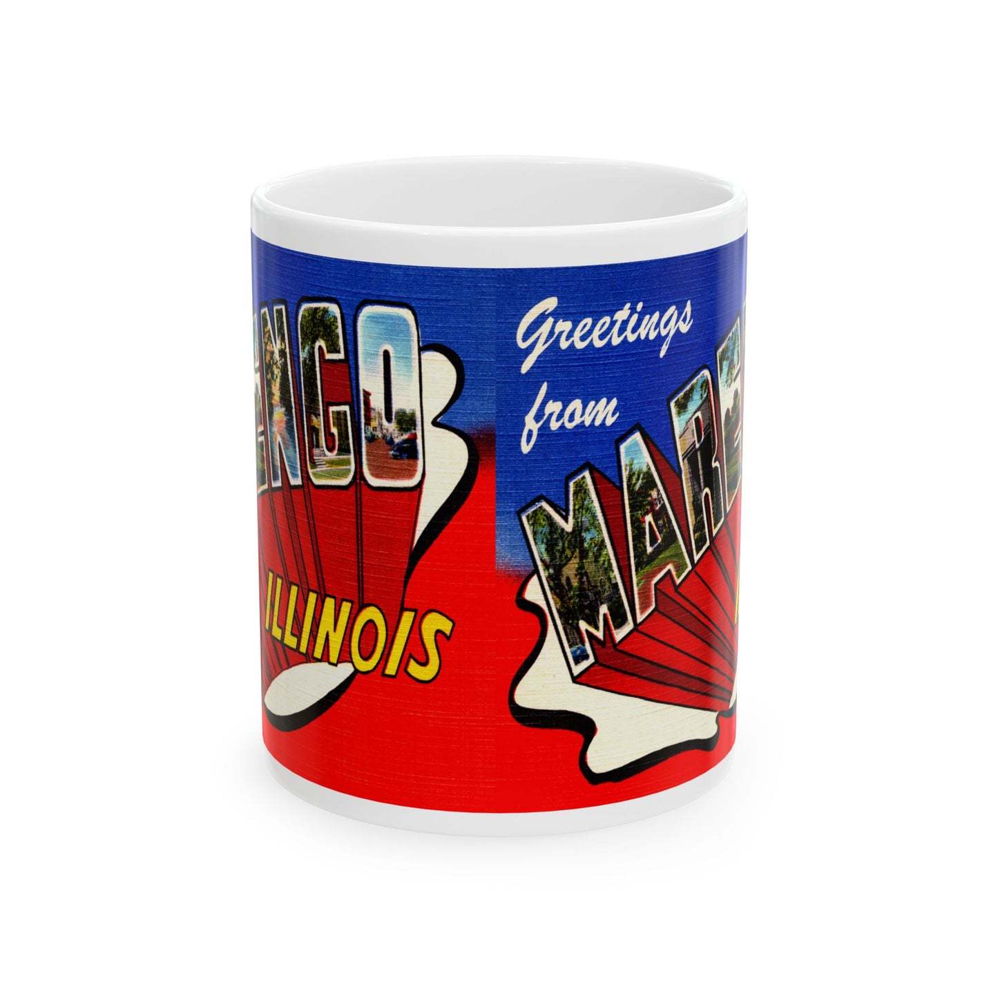 Memebly Vintage Greetings from Marengo IL Coffee Mug