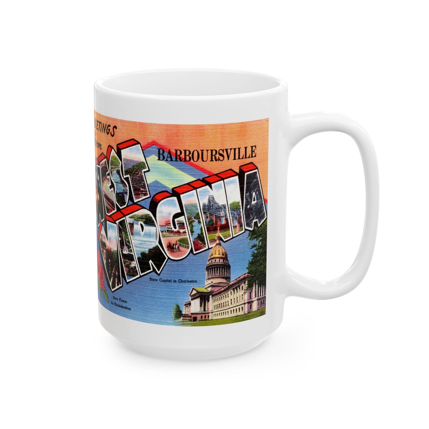 Memebly Vintage Greetings from Barboursville WV West Virginia Coffee Mug