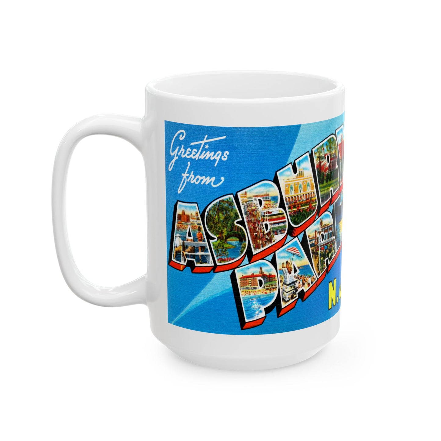 Memebly Retro Greetings from Asbury Park NJ New Jersey Coffee Mug