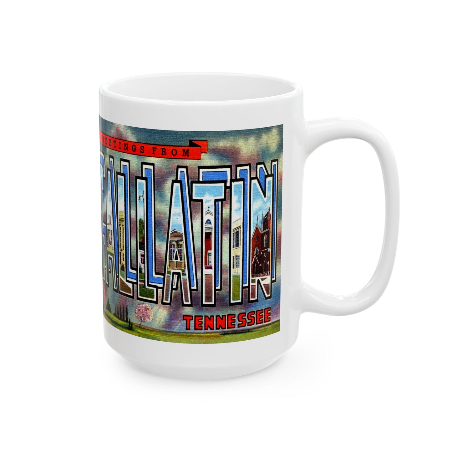 Memebly Vintage Greetings from Gallatin TN Tennessee Coffee Mug