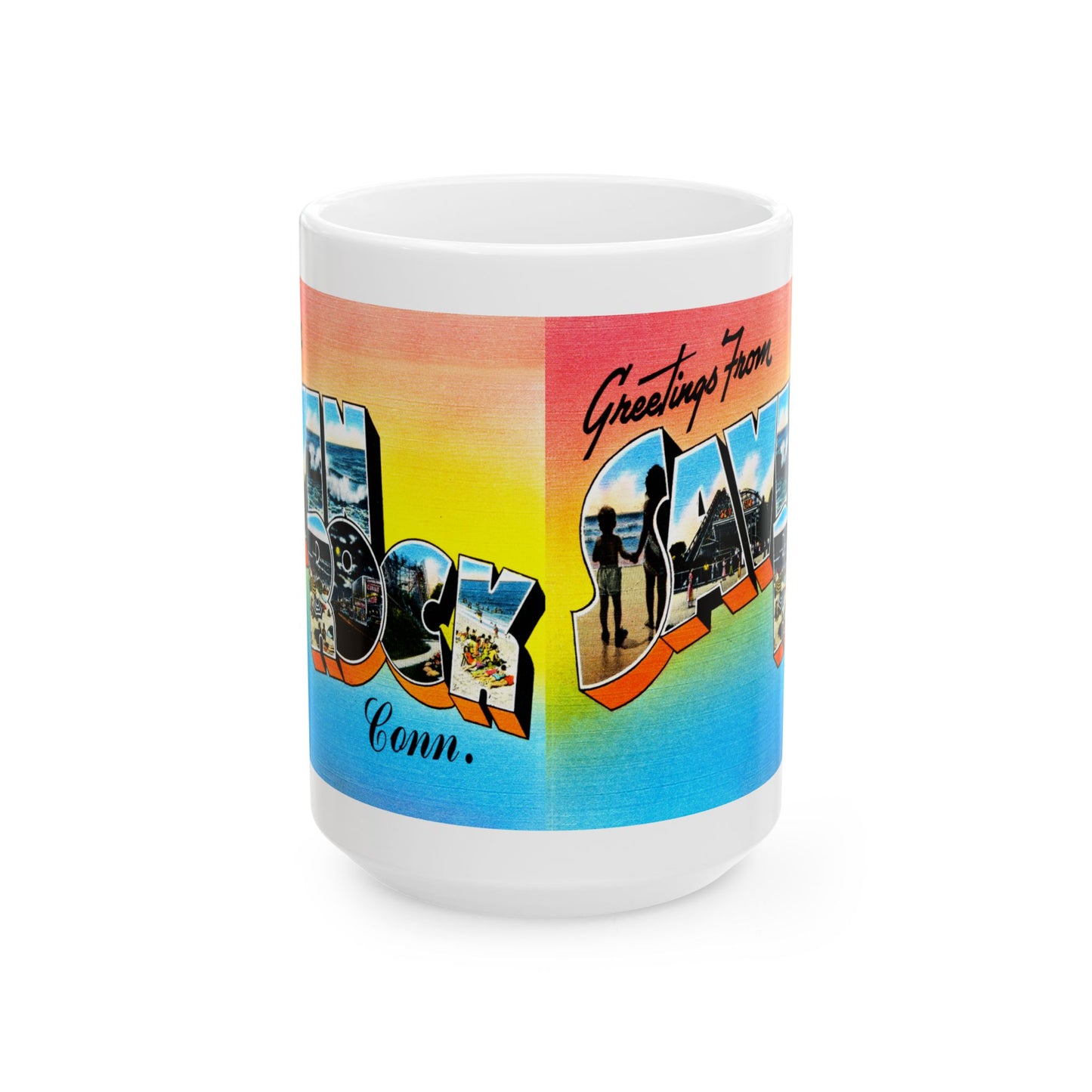 Memebly Vintage Greetings from Savin Rock CT Connecticut Coffee Mug