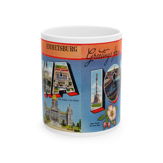 Memebly Vintage Greetings from Emmetsburg IA Coffee Mug