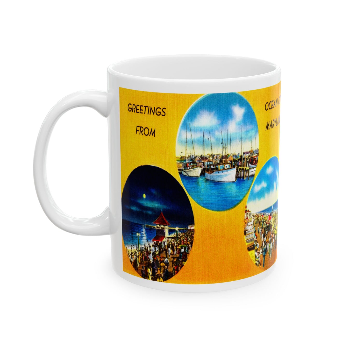 Memebly Scenic Retro Greetings from Ocean City MD Maryland Coffee Mug