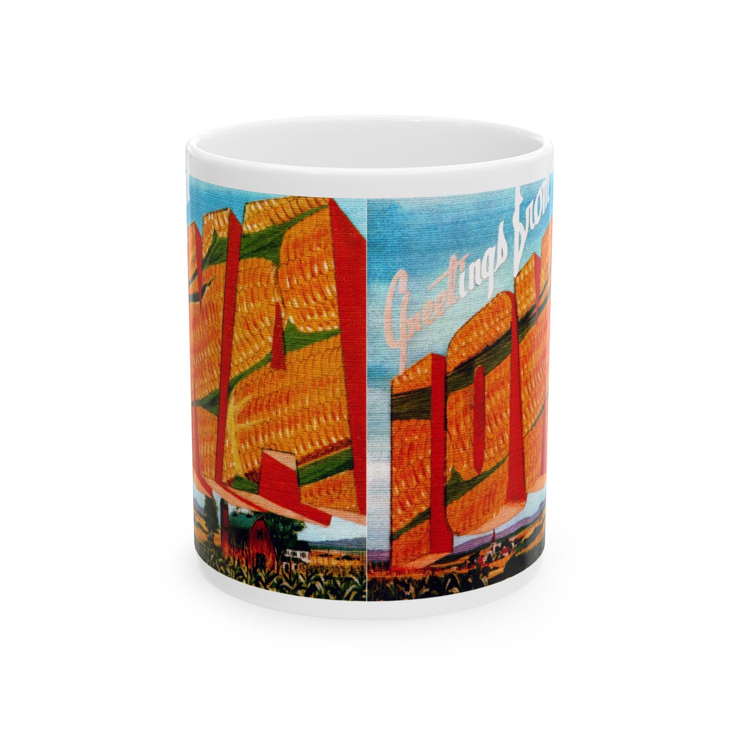 Memebly Retro Greetings from Iowa IA Coffee Mug