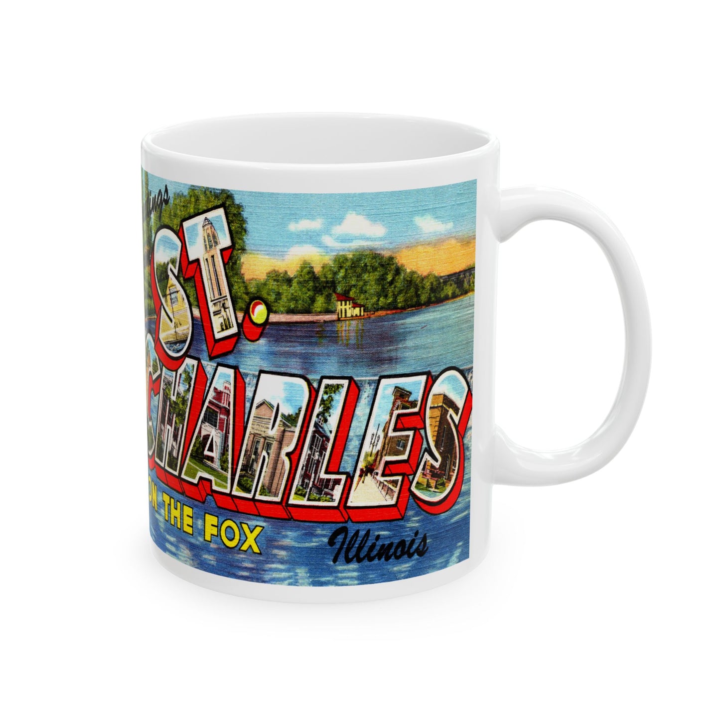 Memebly Vintage Greetings from Saint Charles IL Coffee Mug