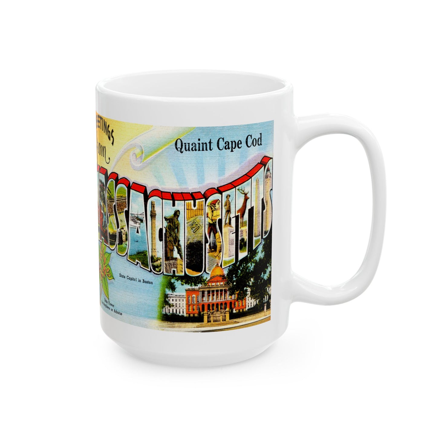 Memebly Vintage Greetings from Quaint Cape Cod MA Massachusetts Coffee Mug