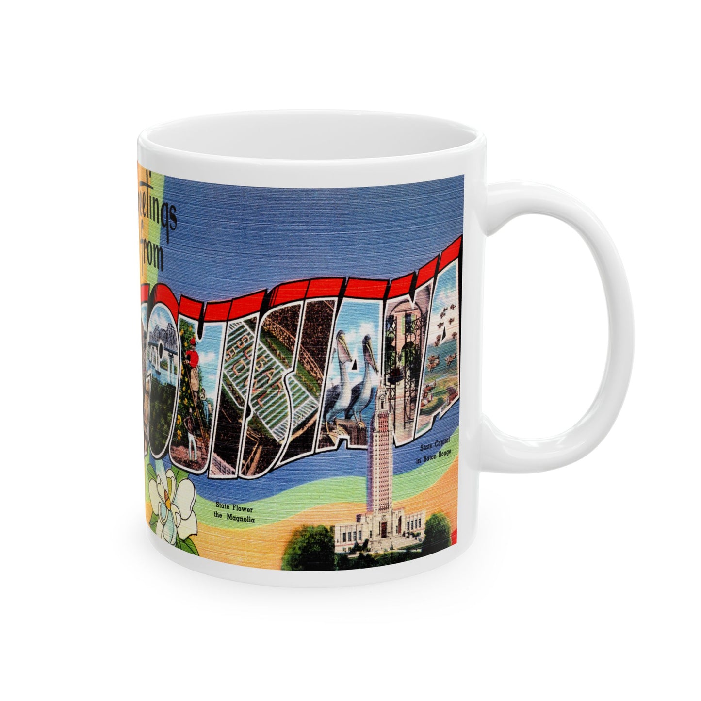 Memebly Retro Greetings from Louisiana LA Coffee Mug