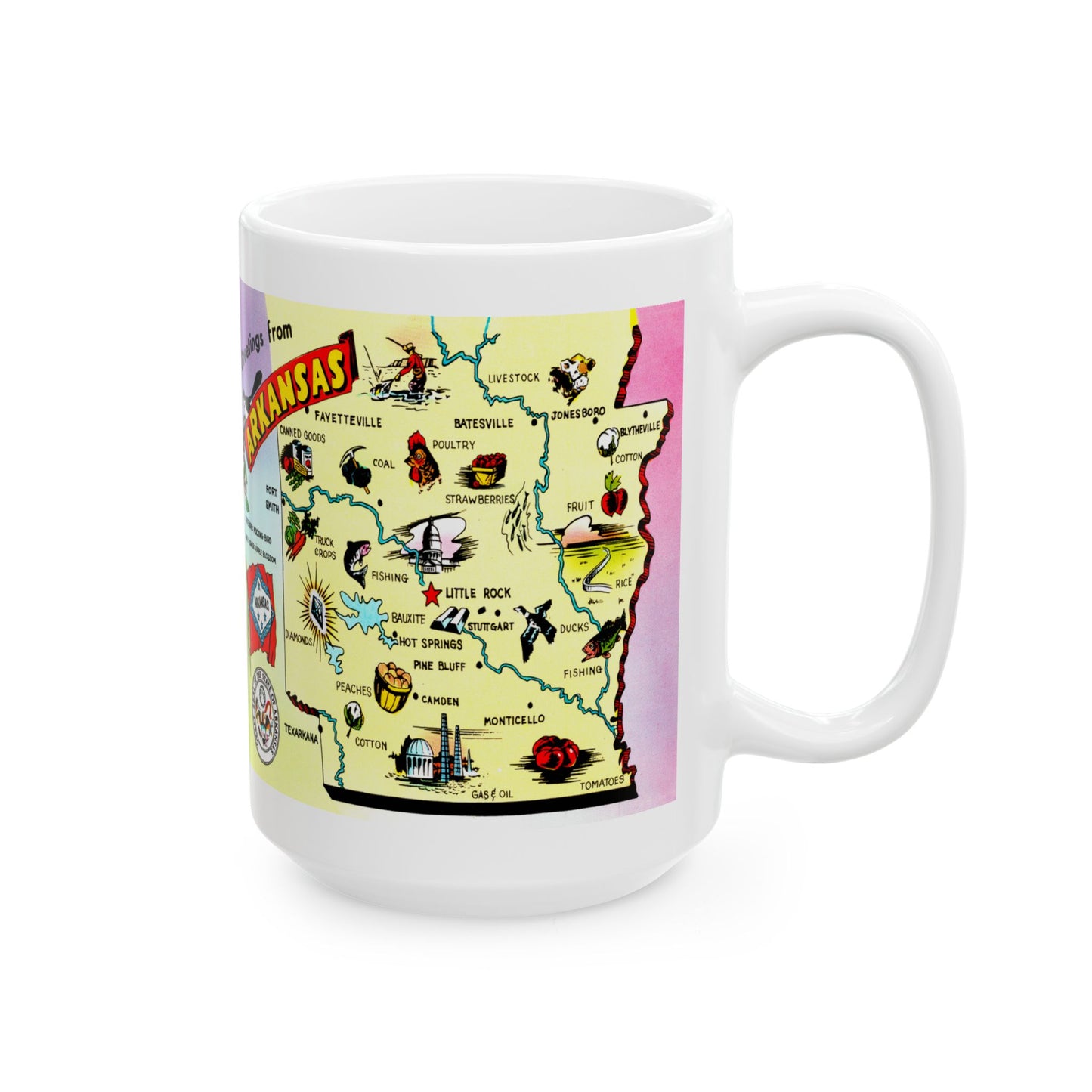 Memebly Greetings from Arkansas Map Coffee Mug