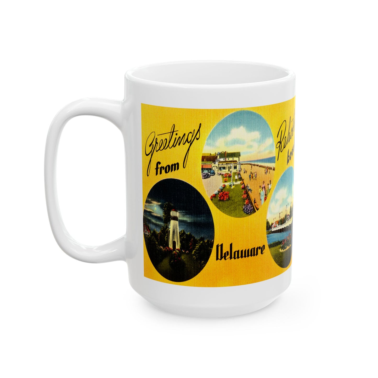 Memebly Scenic Vintage Greetings from Rehoboth Beach DE Delaware Coffee Mug