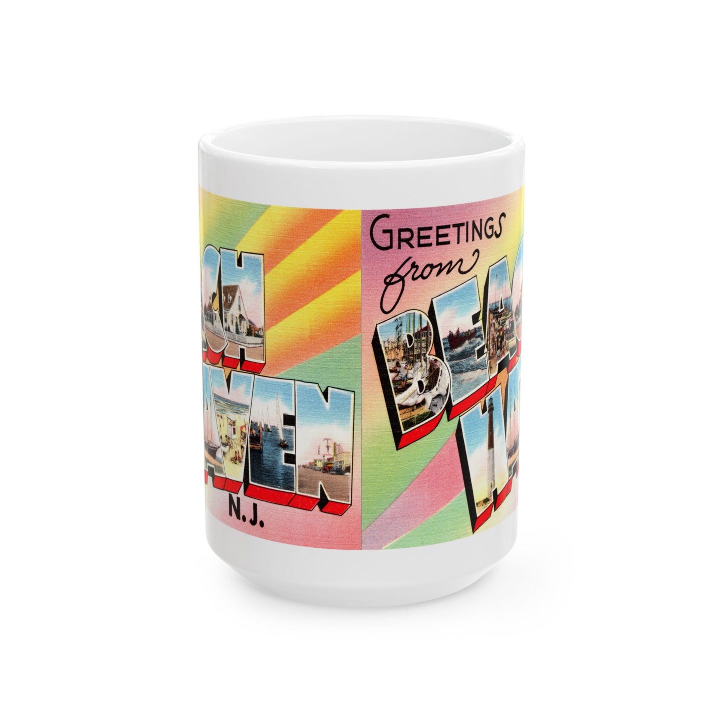 Memebly Vintage Greetings from Beach Haven NJ New Jersey LBI Coffee Mug