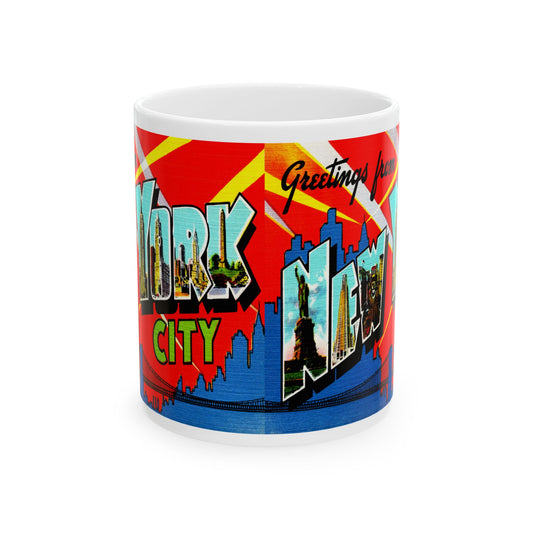 Memebly Colorful Retro Greetings from New York City NY New York Coffee Mug