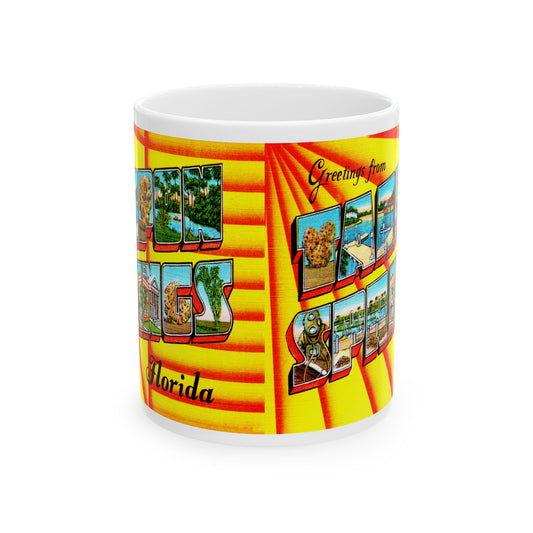 Memebly Colorful Vintage Greetings from Tarpon Sprints FL Florida Coffee Mug