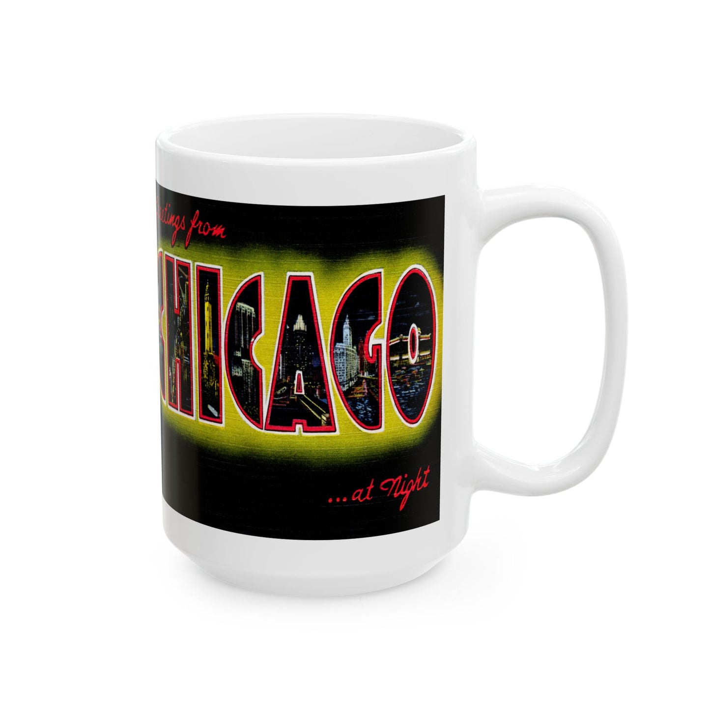 Memebly Scenic Greetings from Chicago IL Coffee Mug