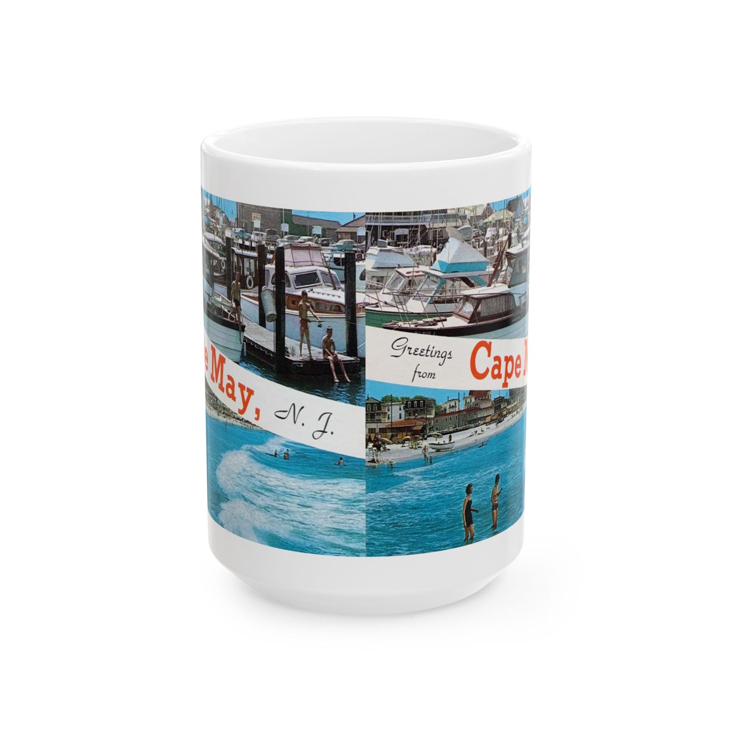 Memebly Vintage 1950s Greetings from Cape May NJ New Jersey Coffee Mug