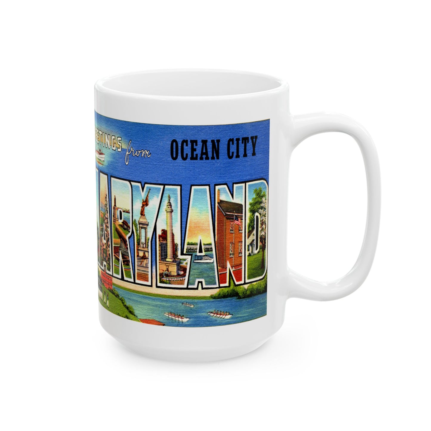 Memebly Vintage Greetings from Ocean City MD Maryland Coffee Mug