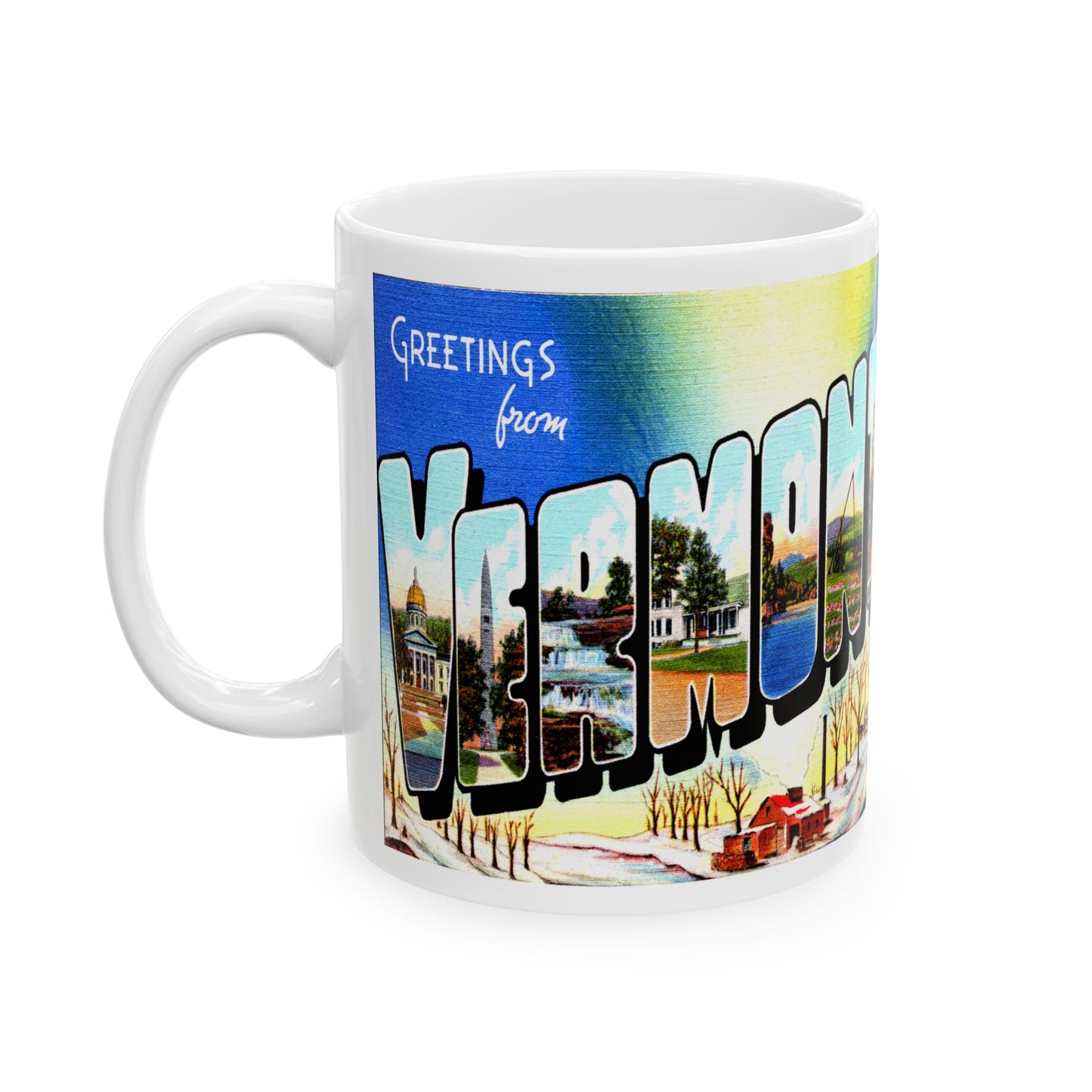 Memebly Retro Greetings from Vermont VT Coffee Mug