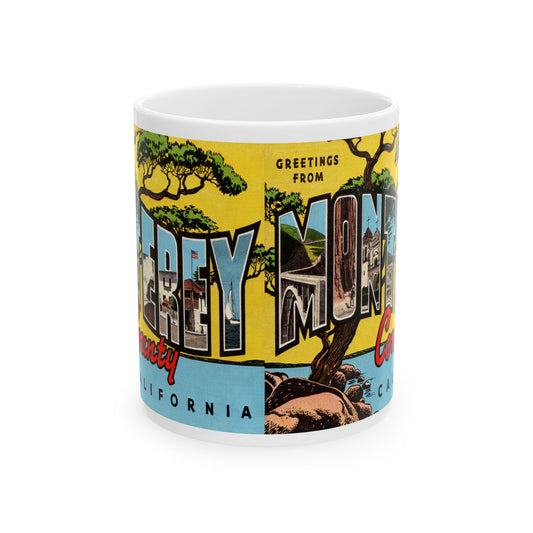 Memebly Vintage Greetings from Monterey CA California Coffee Mug