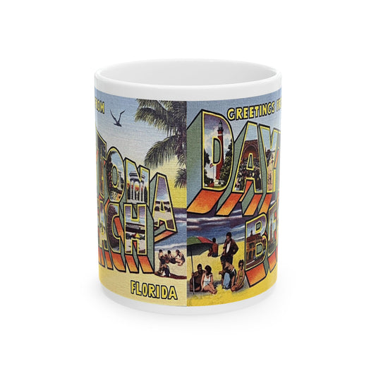 Memebly Vintage Greetings from the Beach Daytona Beach FL Florida Coffee Mug