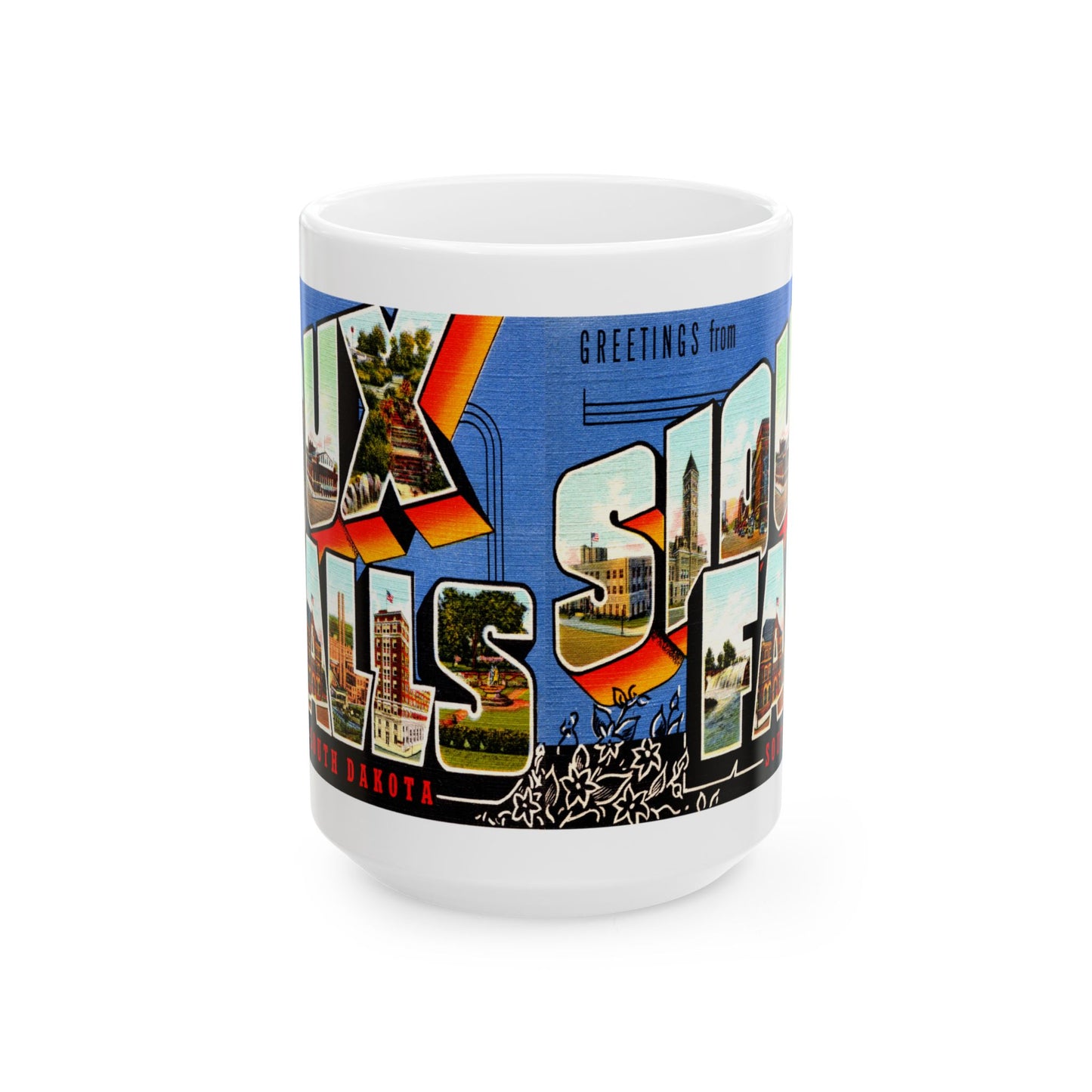 Memebly Vintage Greetings from Sioux Falls SD South Dakota Coffee Mug