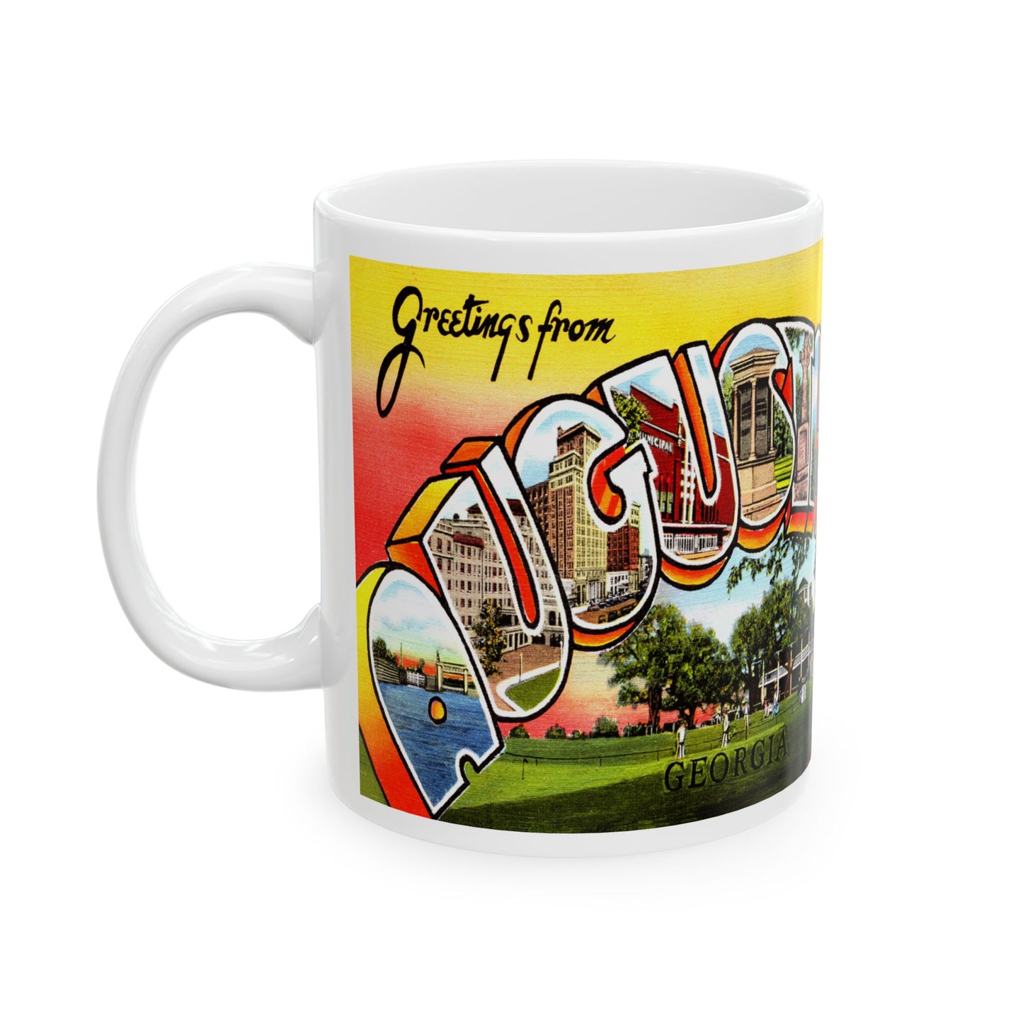 Memebly Sunset Vintage Greetings from Agusta GA Coffee Mug