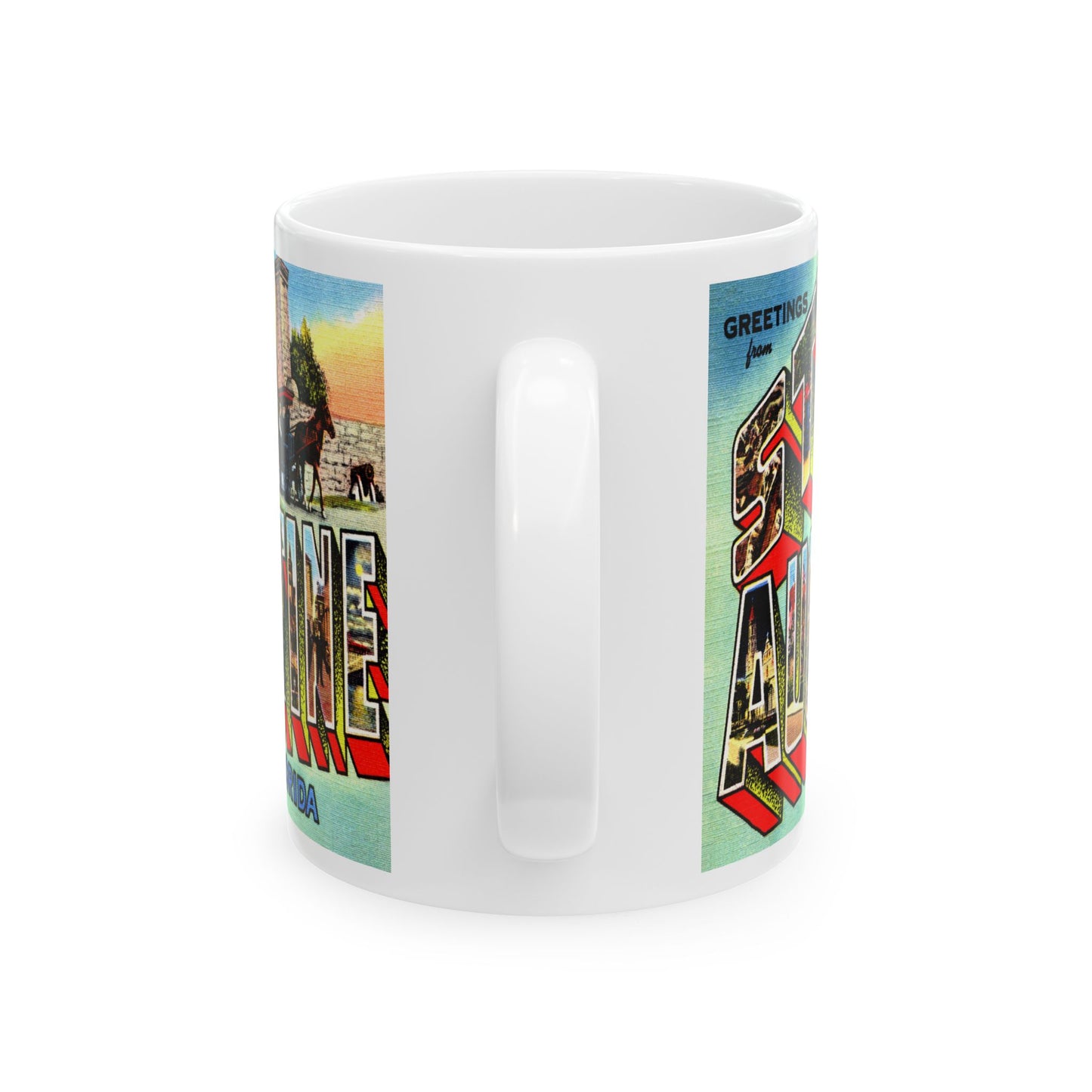 Memebly Colorful Retro Greetings from St Augustine FL Florida Coffee Mug