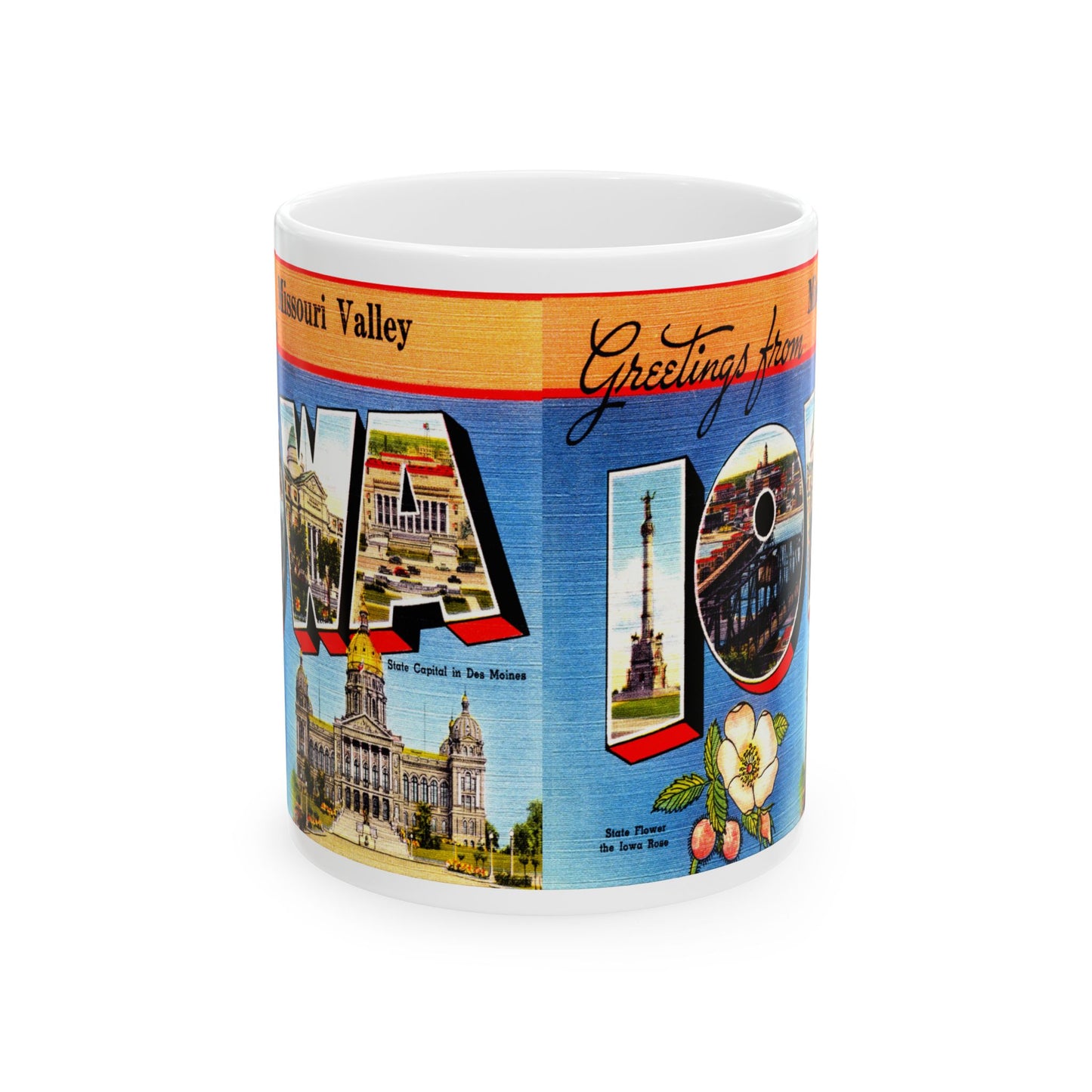 Memebly Vintage Greetings from Missouri Valley IA Coffee Mug